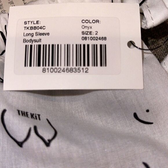 NWT The Kit Undergarments Long-sleeve Black Thong Bodysuit in dust bag Size 2 - Picture 6 of 10